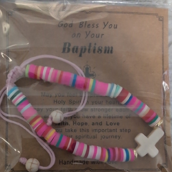 Unk Other - Unk Multicolor Beaded Kids Bracelet with Cross Charm